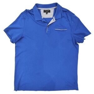 Banana Republic Blue Chest Pocket‎ 1/4 Button S/ Sleeve Dress Polo Men's Size XL